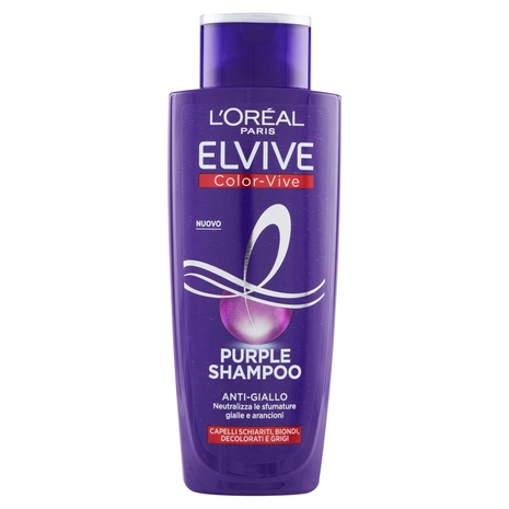 L'Oréal Paris Shampoo antigiallo Color Vive Purple, per capelli schiariti, biondi, grigi, 200 ml